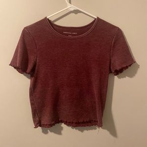 American Eagle Baby Tee- Size M- Maroon/Pink